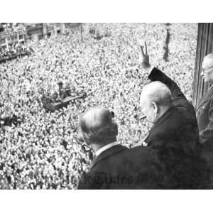 Winston Churchill on V E Day, London   1945 