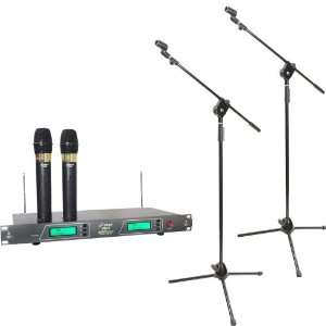   System   2x PMKS3 Pair of Tripod Microphone Stands W/ Extending Boom