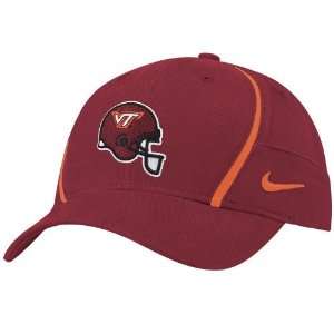   Tech Hokies Maroon Coaches Helmet Logo Dri Fit Hat