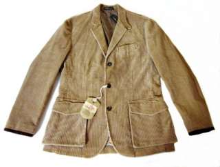 395 Nwt Ralph Lauren Polo Corduroy w Leather Trim Tan Blazer Jacket 
