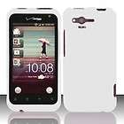 WHITE RUBBER FEEL HARD PLASTIC ACCESSORY CASE COVER FOR HTC RHYME 