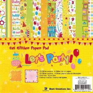 Lets Party Glitter Collection 6x6 Paper Pad (24 sheets 