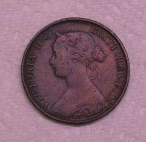1861 UK Great Britain Half Penny Victoria AU   MS  