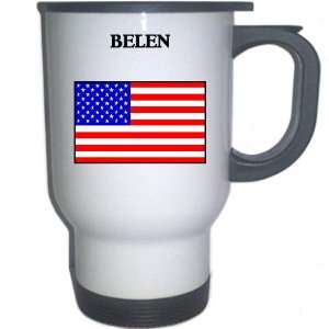 US Flag   Belen, New Mexico (NM) White Stainless Steel Mug 