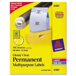  Avery Products   Avery   Permanent I.D. Labels, 1 2/3 dia 