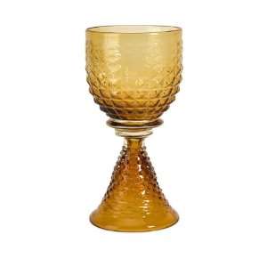  13 Eloise Amber Glass Decorative Table Top Goblet Jar 