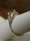   Citrine Sterling Silver 925 Art Nouveau Style Filigree Ring size 6