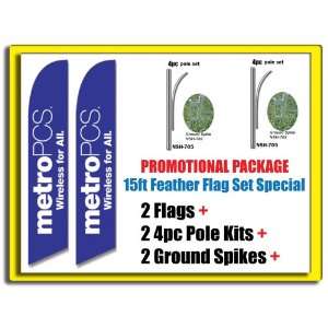  PCS Swooper Feather Flags   INCLUDES 15FT POLE KITS w/ Ground Spikes