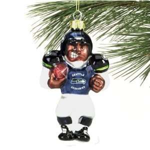  Seattle Seahawks Angry Football Player Glass Ornament 