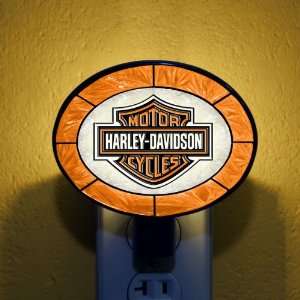   Orange Harley Davidson Stained Glass Night Lights