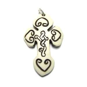  Genuine Organic Bone Cross with Celtic Knots Jewelry
