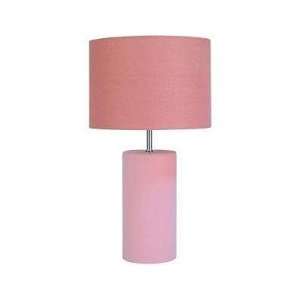 LS 20046PINK TABLE LAMP, PINK SUEDE/FABRIC SHADE, TYPE A 60W by Lite 