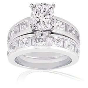  2.7 Ct Cushion Cut Diamond Wedding Rings Set VVS1 H EGL 