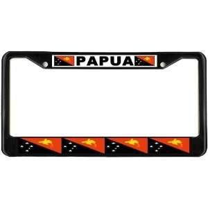  Papua New Guinea Flag Black License Plate Frame Metal 