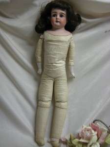   22 German Bisque Head Doll With Kid Leather Body Ernst Heubach  
