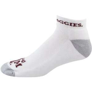 Texas A&M Aggies White Gray Big Logo Ankle Socks Sports 