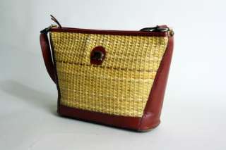 Vtg 70s/80s Aigner Woven/Leather Bucket Bag Purse BONUS  