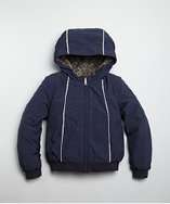 KIDS blue faux fur lined hooded jacket style# 318167101