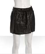 Robert Rodriguez black lambskin pleated tie waist skirt style 