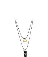 Betsey Johnson School Girl Double Chain Lips and Whistle Necklace