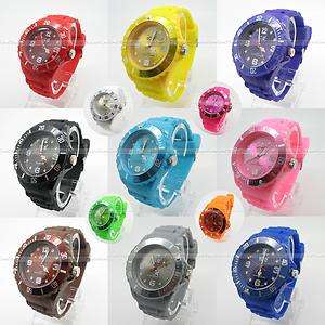   Unisex Jelly Candy Dial Quartz Wrist KID Watch bangle 13 colors  