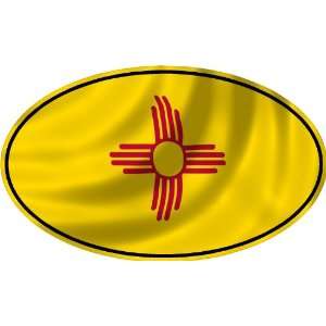 NEW MEXICO FLAG OVAL Bumper Sticker Decal   laminated to last