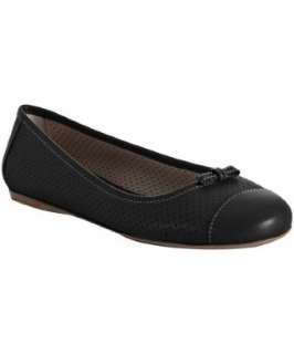 Prada black perforated leather ballet flats  