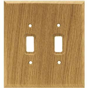 Liberty Hardware 64658 Wood Square Double Switch Wall Plate, Medium 