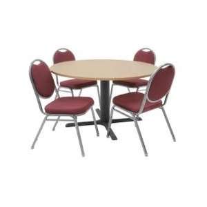  48 Inch Round Table and 4 Banquet Stackers Set 