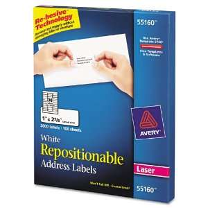  Avery Products   Avery   Re hesive Laser Labels, 1 x 2 5/8 