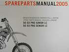 ktm 2005 spare parts manual 50 sx pro junior and
