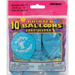   Balloon 10 Pack 12 Happy 1st Birthday Blue Arts, Crafts & Sewing