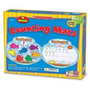  Scholastic Counting Mats Kit, 10 Two Sided Mats, 60 Foam 
