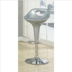  Bobkona Adjustable Conical Shaped Barstool in Silver (Set 