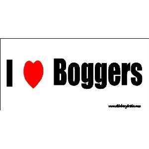 I Love Boggers Bumper Sticker / Decal Automotive