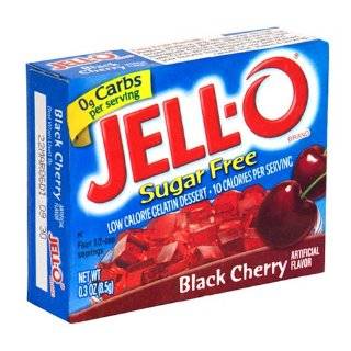 Jell O Sugar Free Gelatin Dessert, Black Cherry, 0.3 Ounce Boxes (Pack 