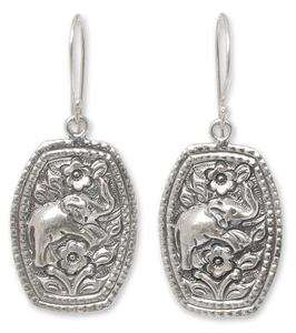  ~Handmade .925 Sterling Silver Dangle EARRINGS~NOVICA Thailand  