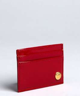Jimmy Choo red patent leather Tonya credit card case