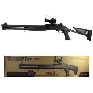 M186A Spring Airsoft Shotgun with Scope & 4 Shells  