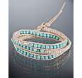 chan luu turquoise and silver beaded leather wrap bracelet