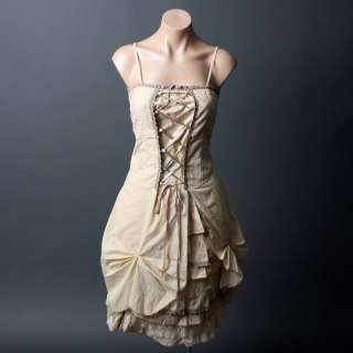 Goth Victorian Corset Petticoat Crochet Eyelet Dress  