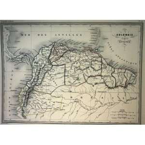  VA Malte Brun Map of Northern South America (1861) Office 