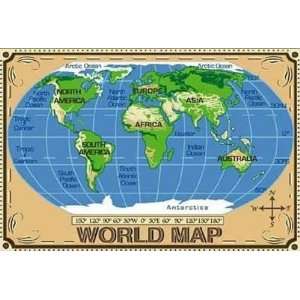  Fun Rugs TSC 153 5376 World Map Area Rug, 5 Foot 3 Inch by 