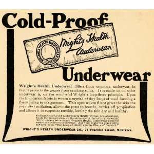  1907 Ad Wrights Health Underwear Co. Clothing New York 