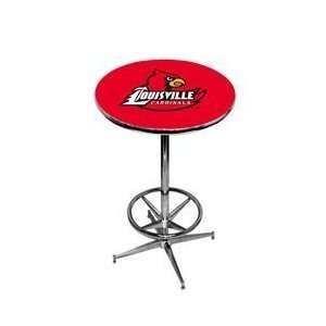 Louisville Cardinals Pub Table w/ Foot Ring Base NCAA College 