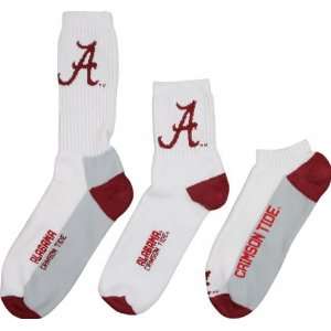 Alabama Crimson Tide Mens 3 Pair Sock Pack  Sports 