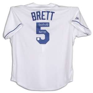 George Brett Kansas City Royals Autographed Replica Jersey with Hall 
