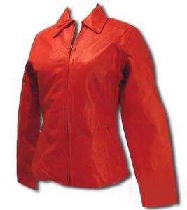 BIKESTAR Womens Genuine Leather Fashion/Biker Jacket in RED MC625 