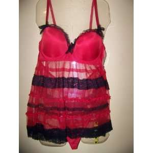  Red/black Sheer/lace Babydoll Size 2xl Toys & Games