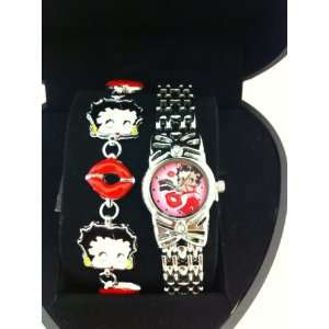  Betty Boop Watch & Bracelet Set Bow Style